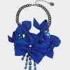 RECOLOR BOWS PAVE BOW BIB BLUE - JEWELRY - Betsey Johnson