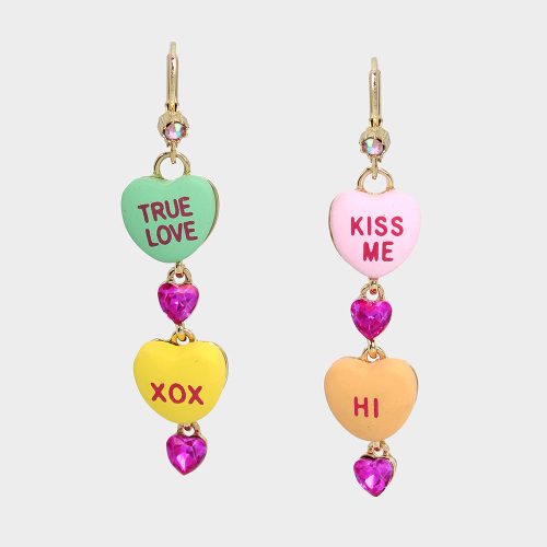 THINK PINK SWEETHEART MISMATCH EARRINGS MULTI - JEWELRY - Betsey Johnson