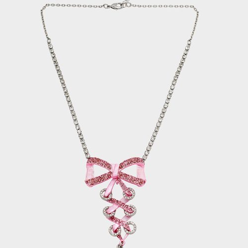 PINK BOWS BOW CORSET PENDANT PINK - JEWELRY - Betsey Johnson