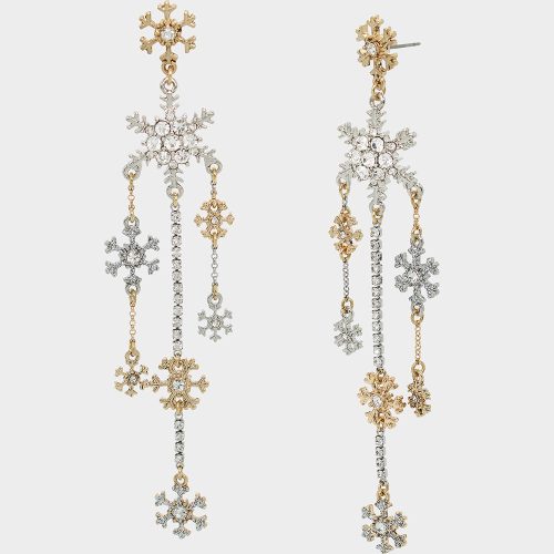 SNOW SPECIAL SNOWFLAKE CHANDELIER EARRINGS CRYSTAL - JEWELRY - Betsey Johnson