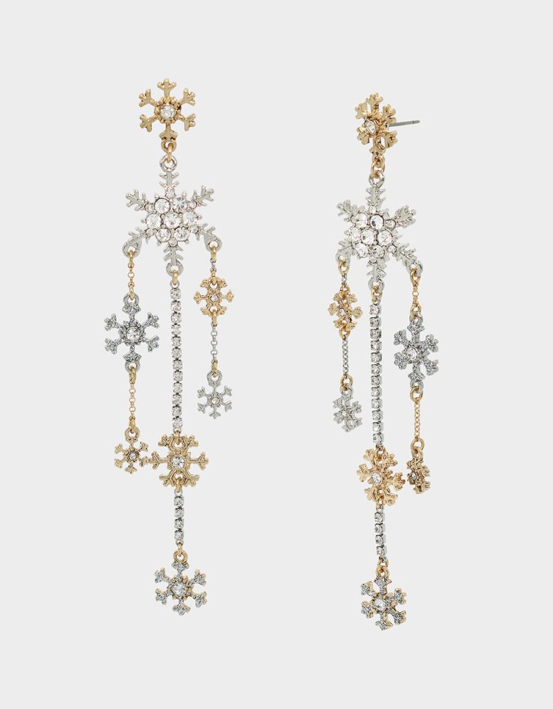 SNOW SPECIAL SNOWFLAKE CHANDELIER EARRINGS CRYSTAL - JEWELRY - Betsey Johnson