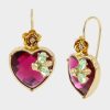 BETSEYS STONE HEART DROP EARRINGS MULTI - JEWELRY - Betsey Johnson