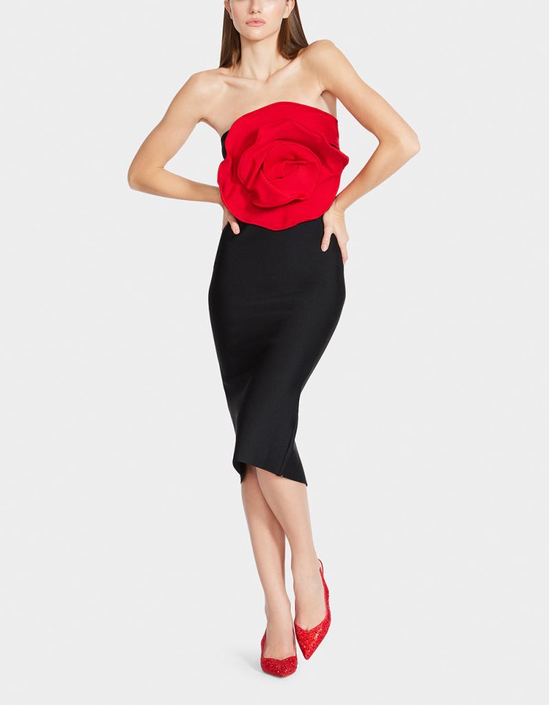 FLAWLESS FLOWER BODYCON DRESS BLACK - APPAREL - Betsey Johnson