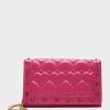 ICON WALLET ON CHAIN PINK - HANDBAGS - Betsey Johnson