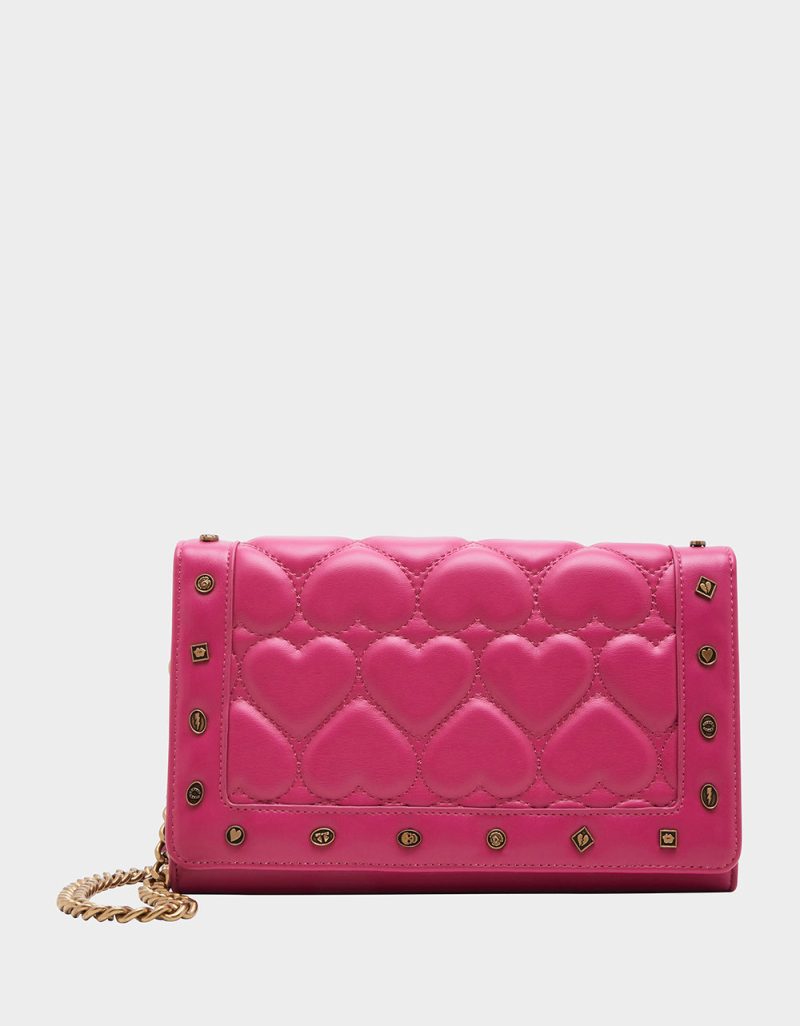 ICON WALLET ON CHAIN PINK - HANDBAGS - Betsey Johnson