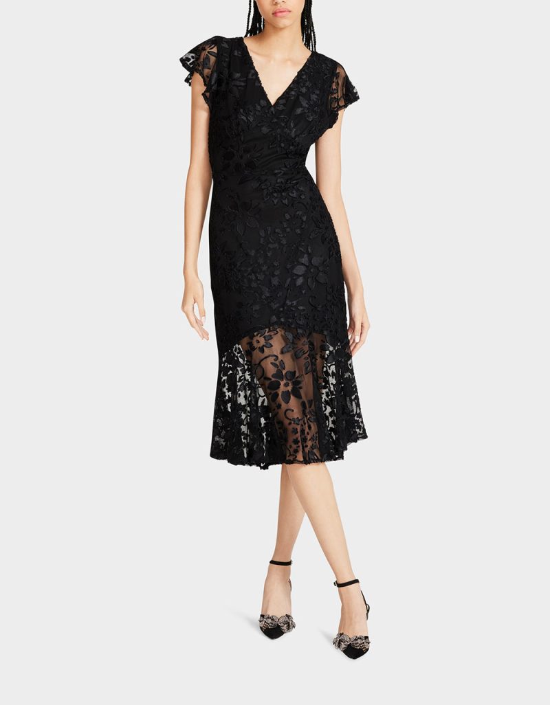 MERLIN MIDI DRESS BLACK - APPAREL - Betsey Johnson