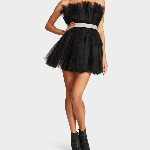 BETSEYS BLING TULLE DRESS BLACK - APPAREL - Betsey Johnson