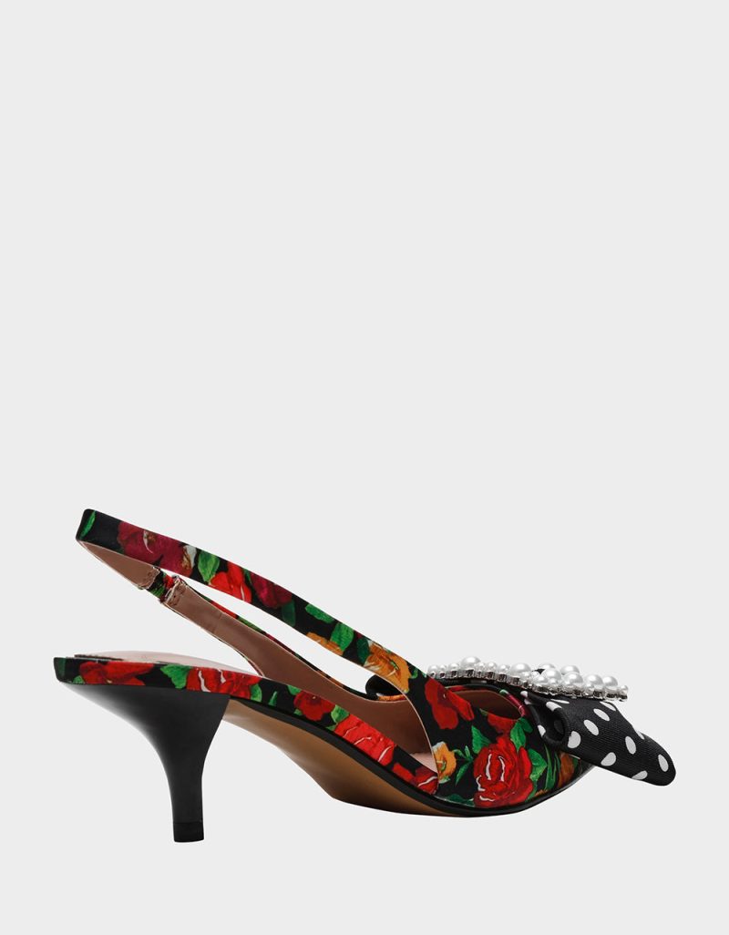 BETSEY JOHNSON SHOES BIRDY BLACK ROSE MULTI ALT1