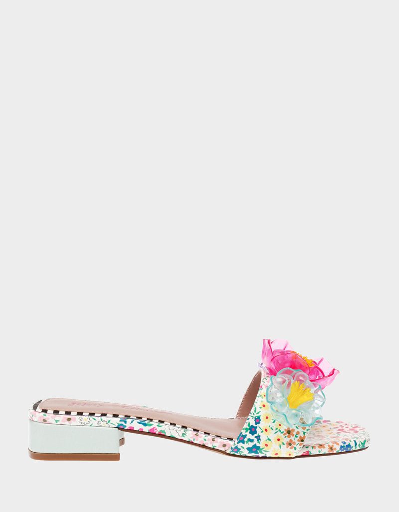 BETSEY JOHNSON SHOES BRICE WHITE MULTI SIDE