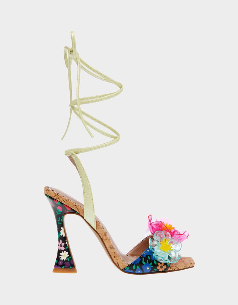 BETSEY JOHNSON SHOES DELANY GREEN MULTI SIDE