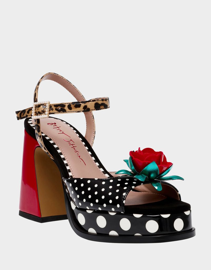 BETSEY JOHNSON SHOES DILAN BLACK MULTI