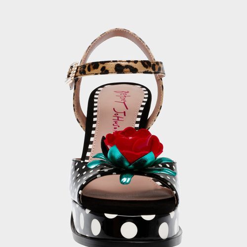 BETSEY JOHNSON SHOES DILAN BLACK MULTI FRONT