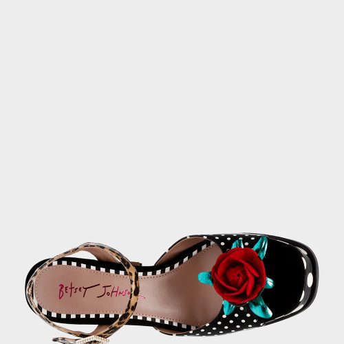 BETSEY JOHNSON SHOES DILAN BLACK MULTI TOP