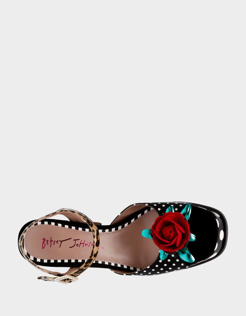 BETSEY JOHNSON SHOES DILAN BLACK MULTI TOP