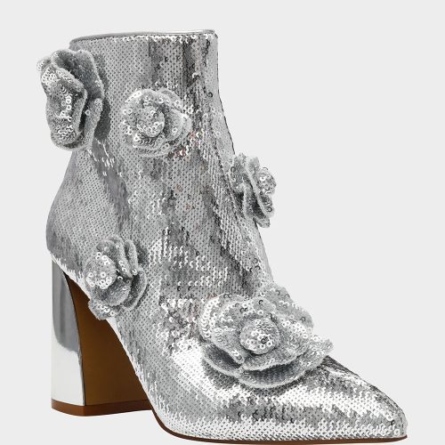 BETSEY JOHNSON SHOES FINLEE SILVER SEQUIN