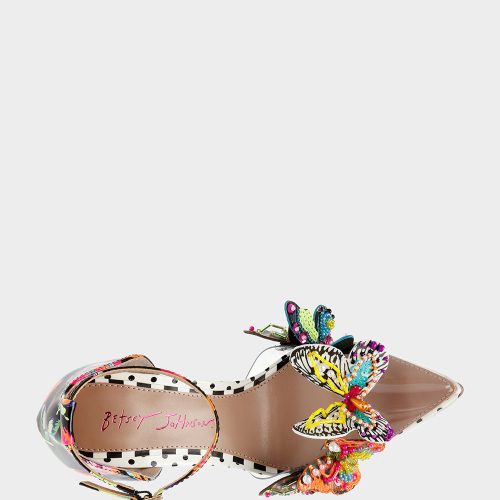 BETSEY JOHNSON SHOES GIDELLE BLACK BUTTERFLY TOP