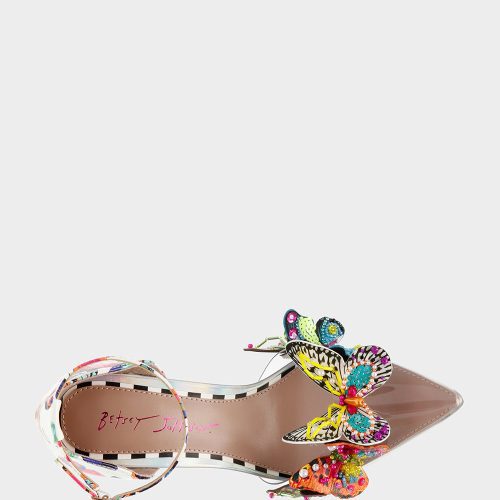 BETSEY JOHNSON SHOES GIDELLE WHITE BUTTERFLY TOP