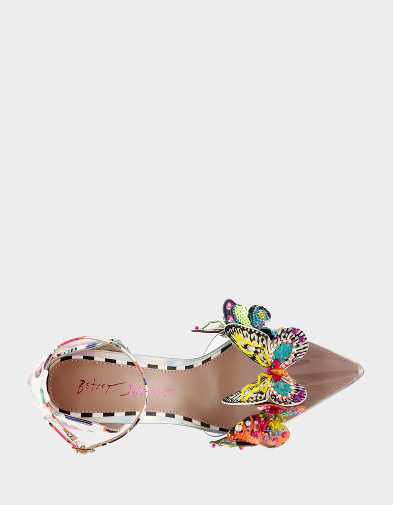 BETSEY JOHNSON SHOES GIDELLE WHITE BUTTERFLY TOP