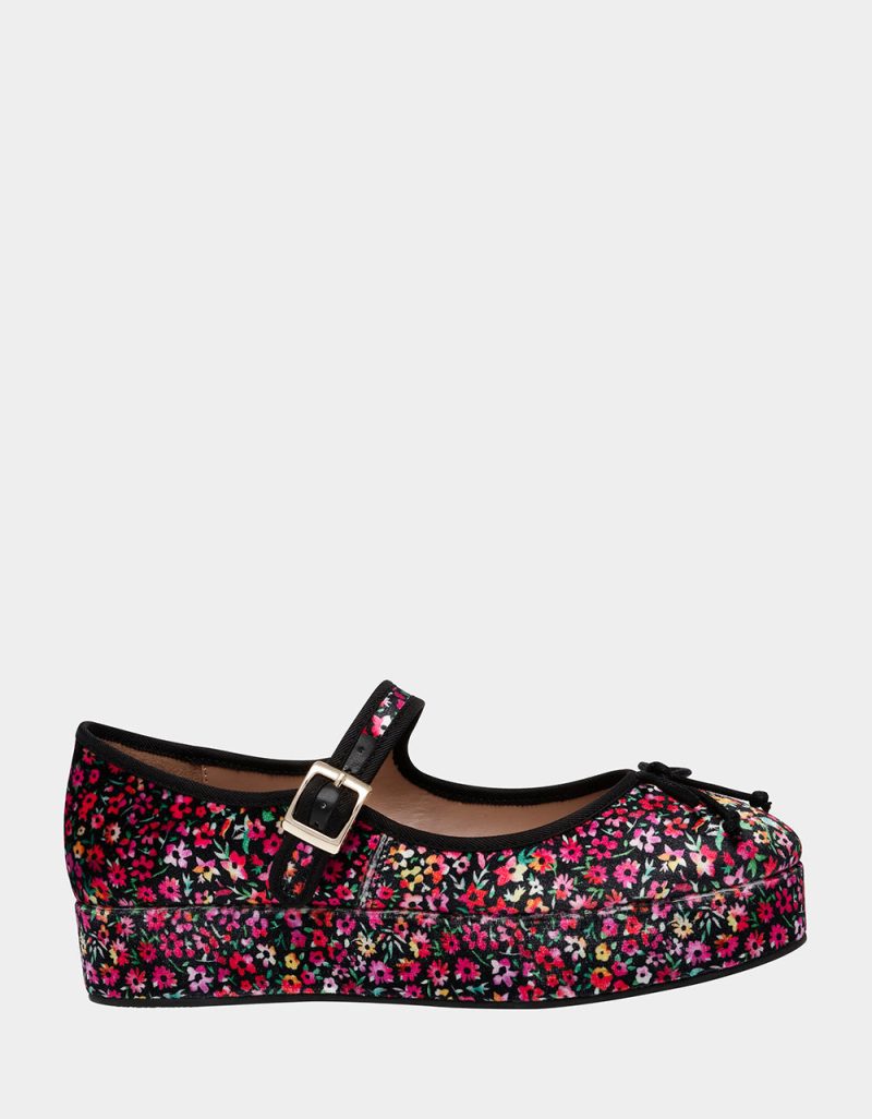 BETSEY JOHNSON SHOES HELLENA BLACK MULTI SIDE