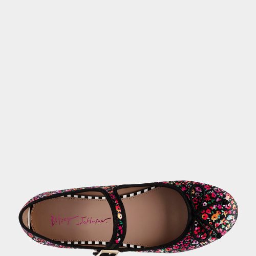 BETSEY JOHNSON SHOES HELLENA BLACK MULTI TOP