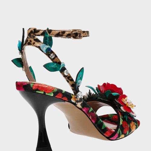 BETSEY JOHNSON SHOES KARRA BLACK ROSE MULTI ALT1