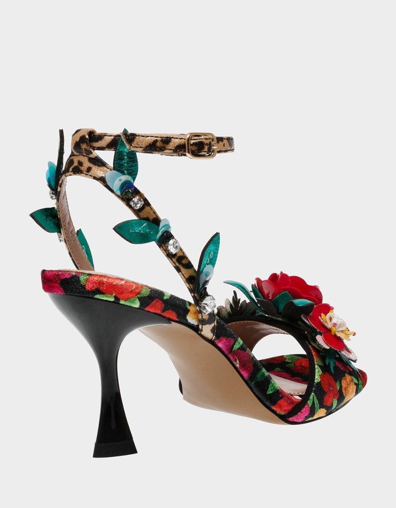 BETSEY JOHNSON SHOES KARRA BLACK ROSE MULTI ALT1