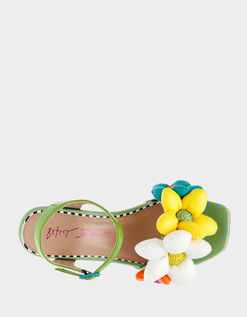 BETSEY JOHNSON SHOES KINSLEE GREEN MULTI TOP