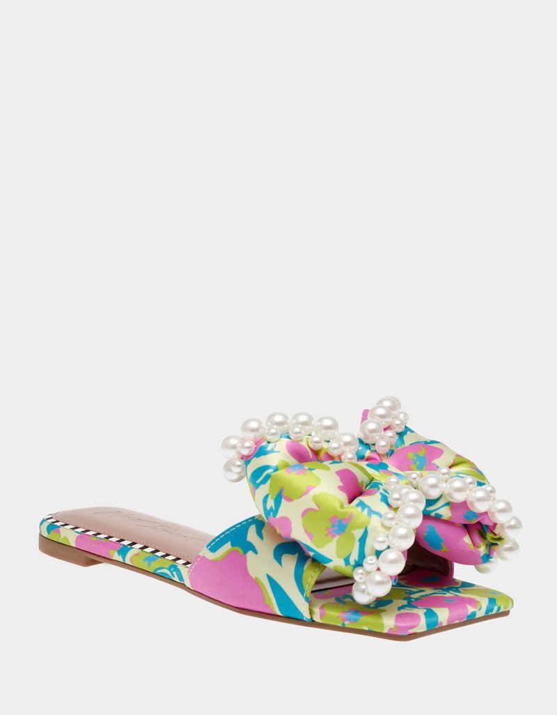 BETSEY JOHNSON SHOES LIAH YELLOW FLOWER