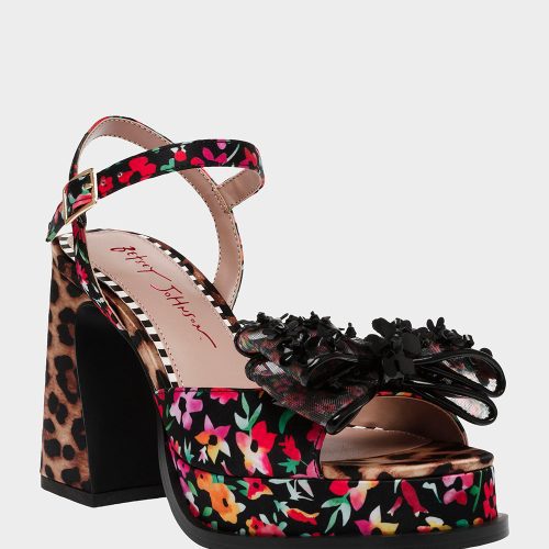 BETSEY JOHNSON SHOES LILIE BLACK DITSY FLORAL