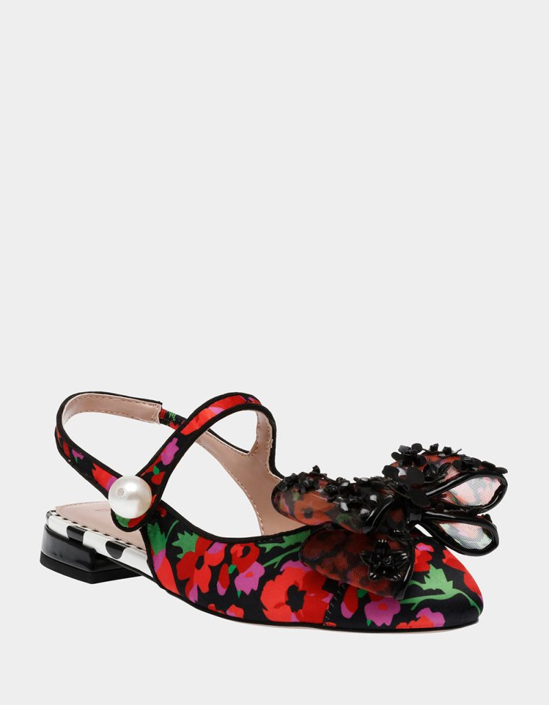 BETSEY JOHNSON SHOES LIVY BLACK POPPY