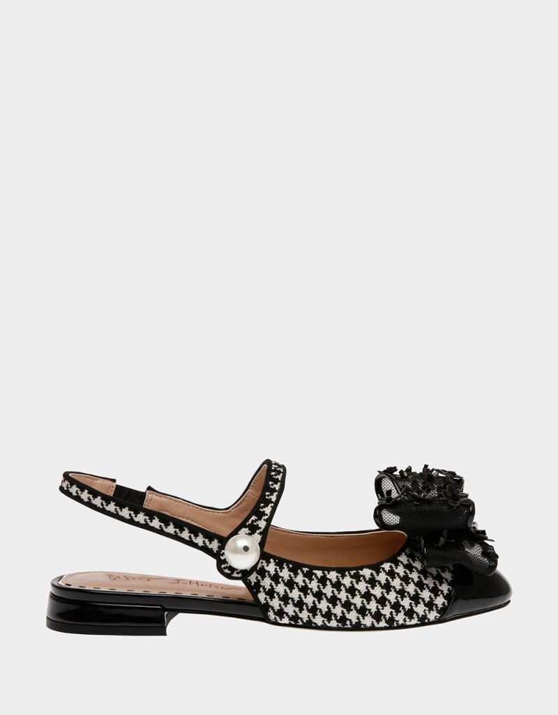 BETSEY JOHNSON SHOES LIVY HOUNDSTOOTH SIDE