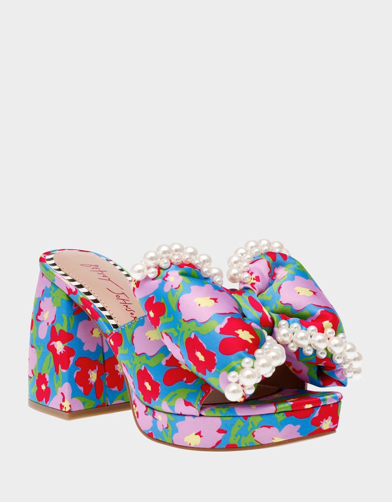 BETSEY JOHNSON SHOES MACCIE BLUE MULTI