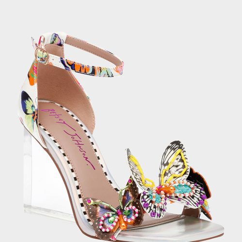 BETSEY JOHNSON SHOES MARLOE WHITE BUTTERFLY