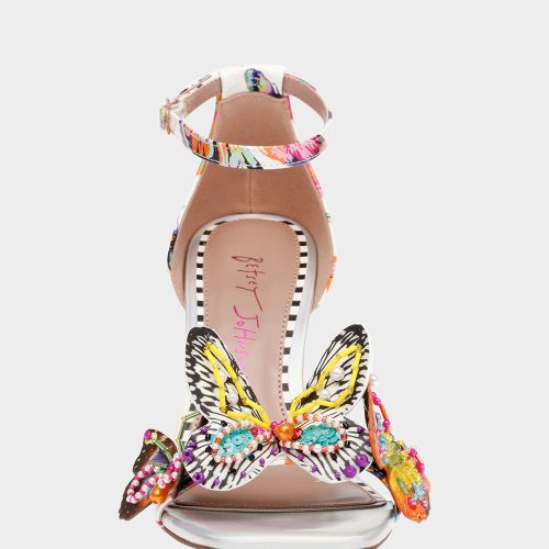 BETSEY JOHNSON SHOES MARLOE WHITE BUTTERFLY FRONT