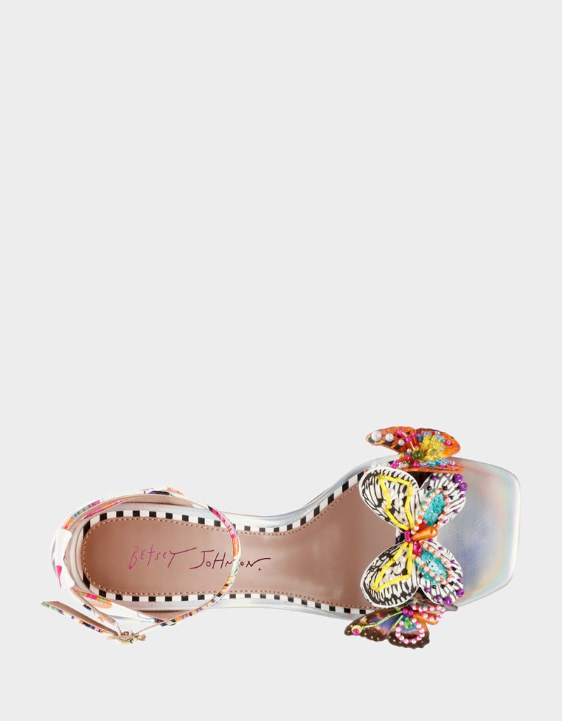 BETSEY JOHNSON SHOES MARLOE WHITE BUTTERFLY TOP