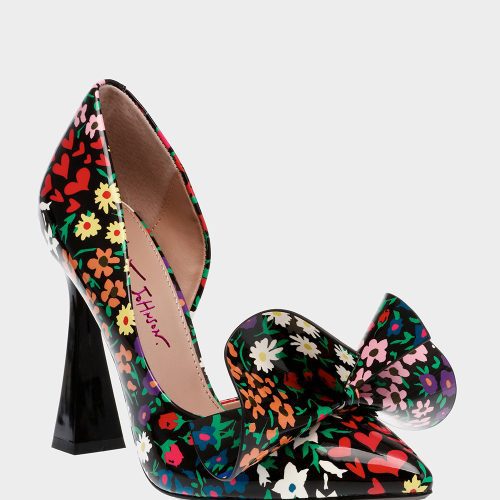 BETSEY JOHNSON SHOES NOBBLE P BLACK DITZY MULTI