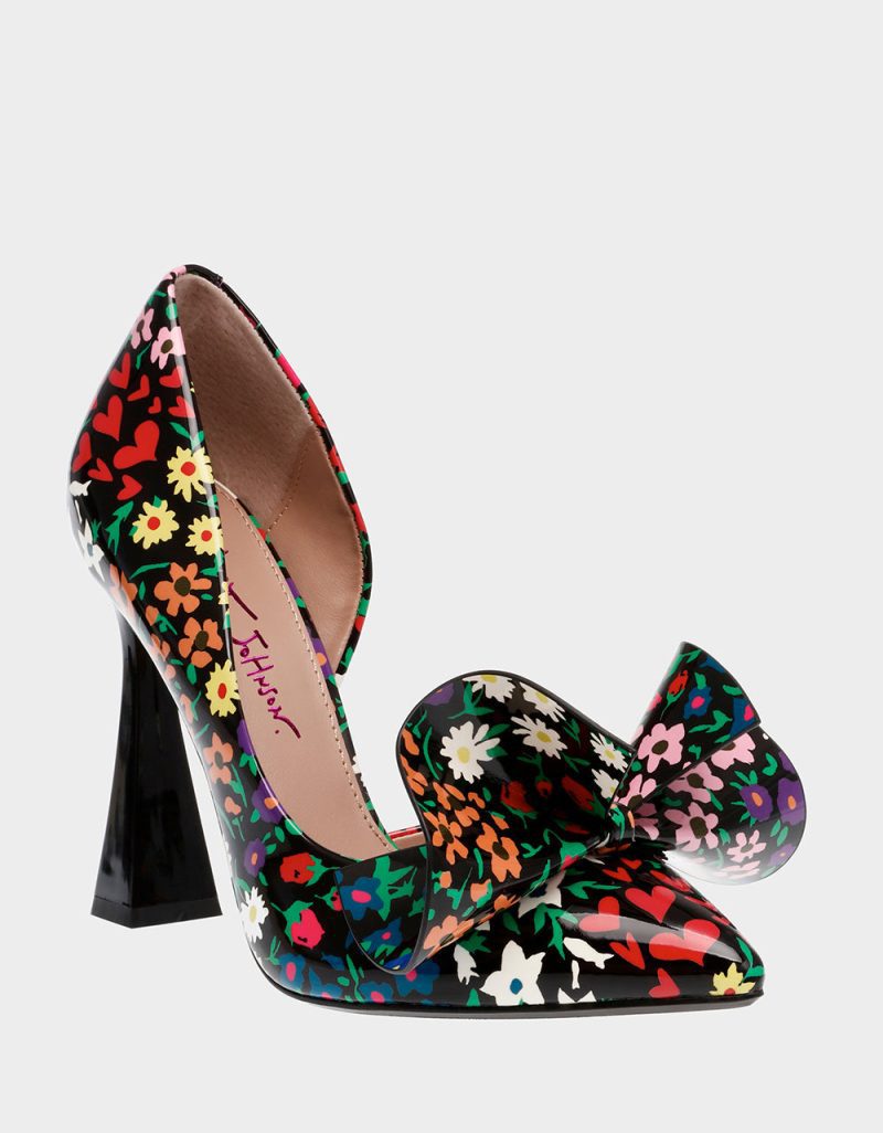 BETSEY JOHNSON SHOES NOBBLE P BLACK DITZY MULTI