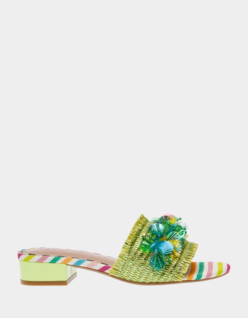 BETSEY JOHNSON SHOES PEYTEN GREEN MULTI SIDE