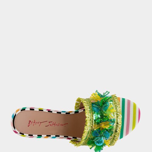 BETSEY JOHNSON SHOES PEYTEN GREEN MULTI TOP