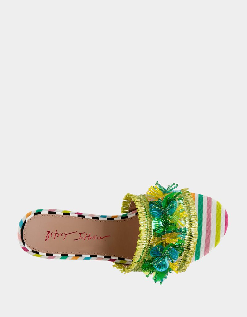 BETSEY JOHNSON SHOES PEYTEN GREEN MULTI TOP