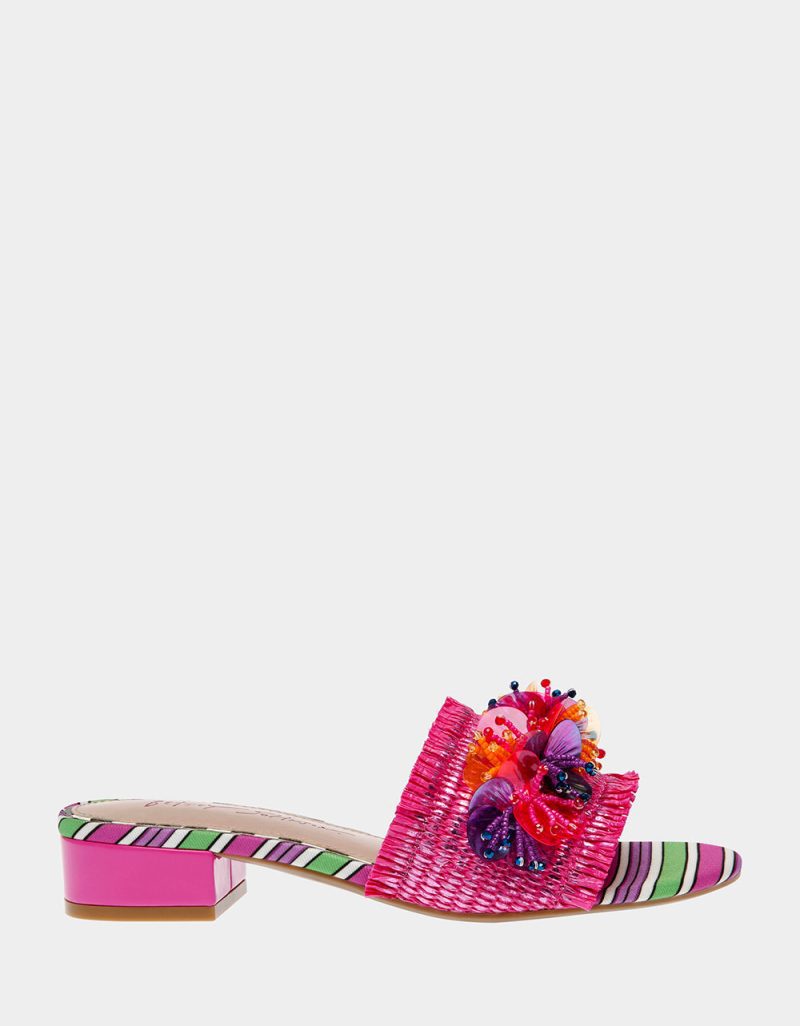 BETSEY JOHNSON SHOES PEYTEN PINK MULTI SIDE