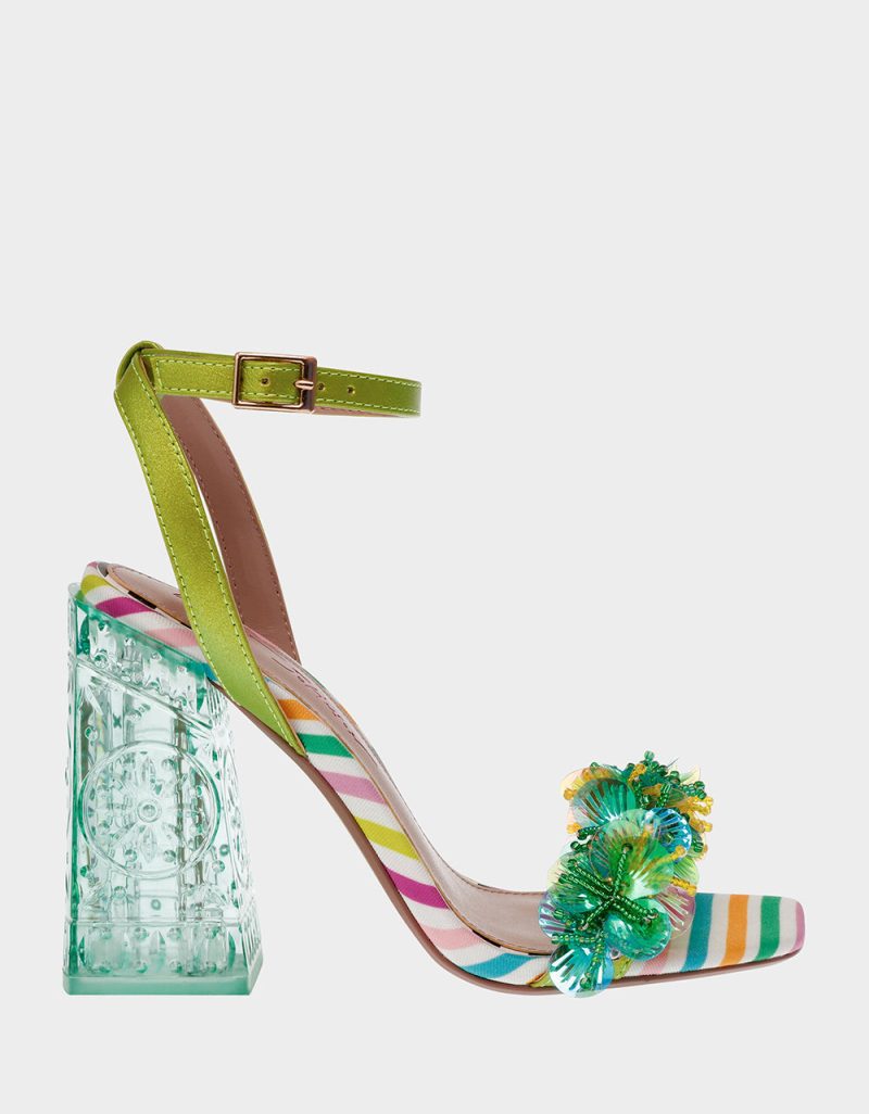 BETSEY JOHNSON SHOES QUINTA GREEN MULTI SIDE