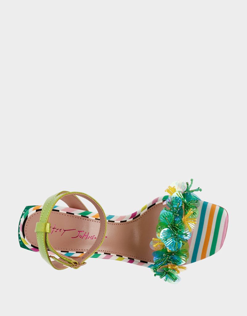 BETSEY JOHNSON SHOES QUINTA GREEN MULTI TOP