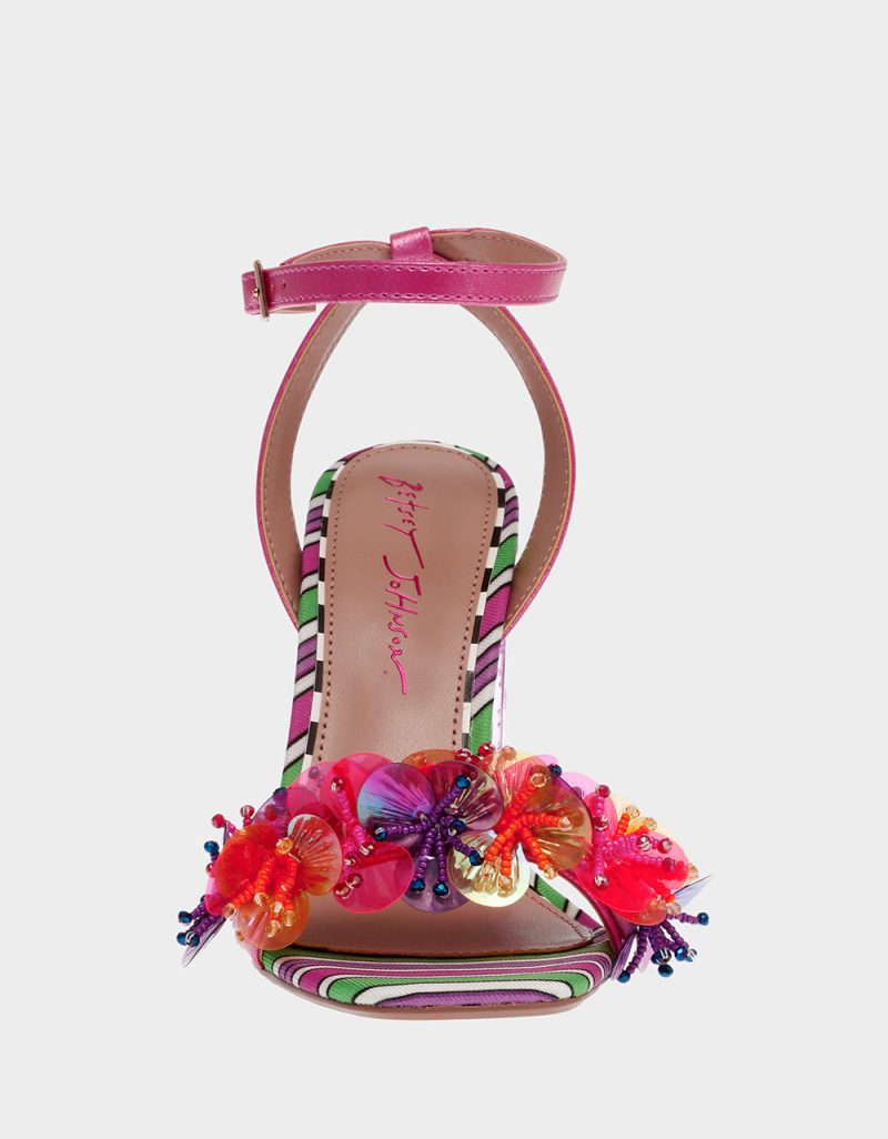 BETSEY JOHNSON SHOES QUINTA PINK MULTI FRONT