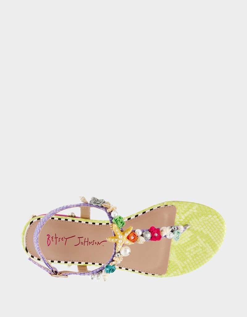 BETSEY JOHNSON SHOES RIHANNA LIME MULTI TOP