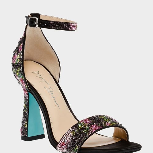 BETSEY JOHNSON SHOES SB DANI FLORALS BLACK