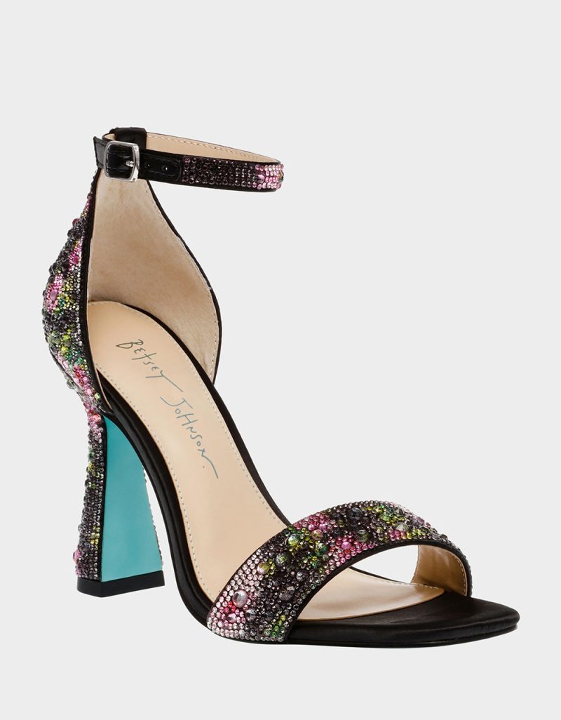 BETSEY JOHNSON SHOES SB DANI FLORALS BLACK