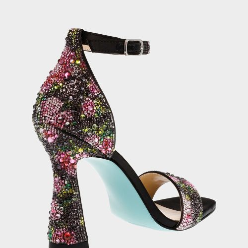 BETSEY JOHNSON SHOES SB DANI FLORALS BLACK ALT1