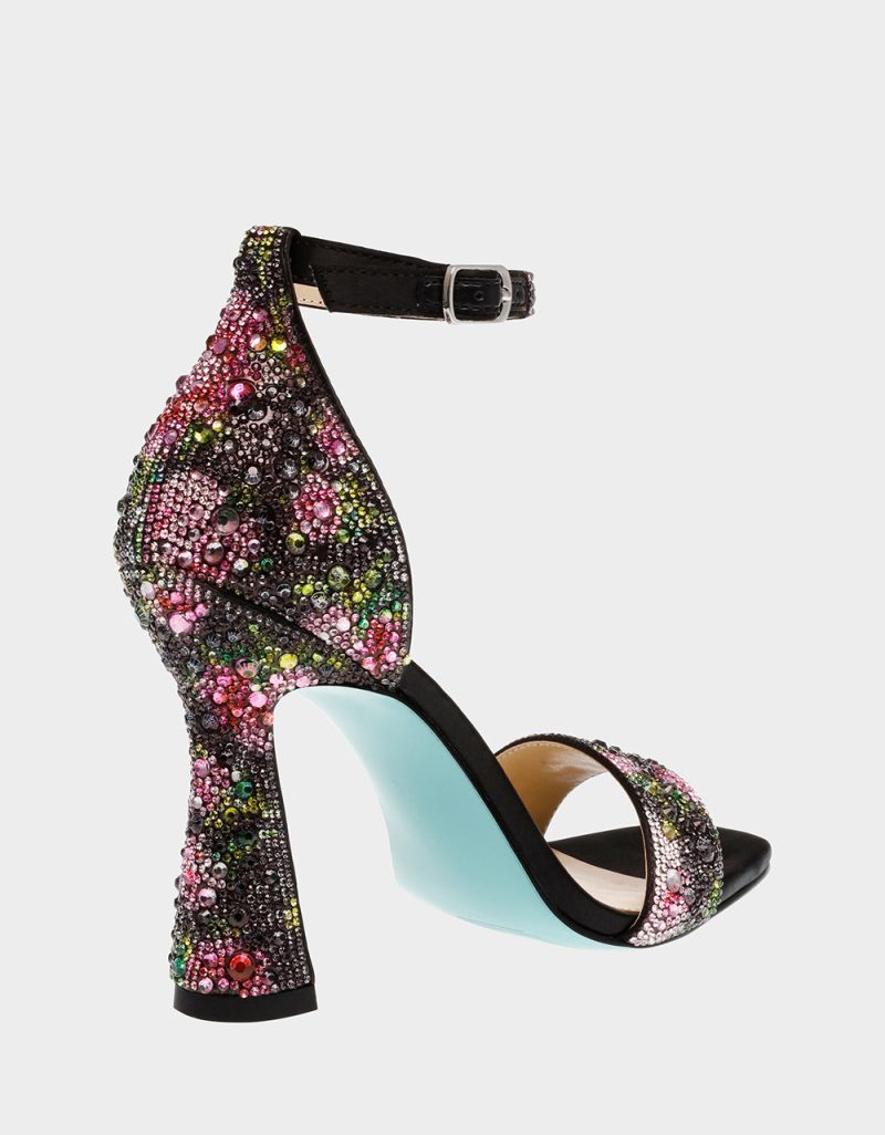 BETSEY JOHNSON SHOES SB DANI FLORALS BLACK ALT1