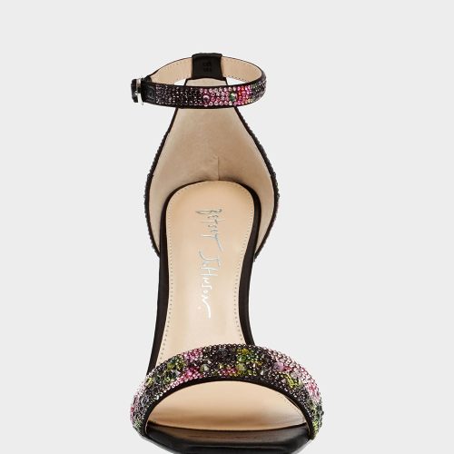 BETSEY JOHNSON SHOES SB DANI FLORALS BLACK FRONT